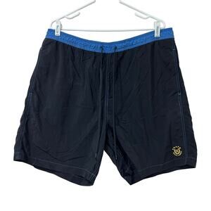 Chaps Ralph Lauren Mens Sz XL Black & Blue Swim Trunks Beach Y2K Preppy Summer